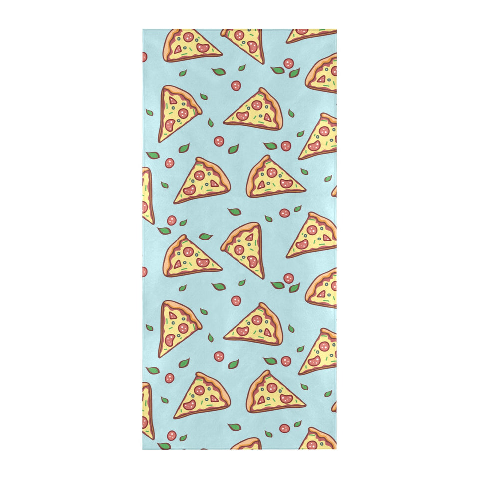 Hand drawn pizza blue background Beach Towel