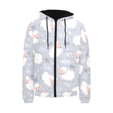 Sweet dreams sheep pattern Men's Padded Hooded Jacket