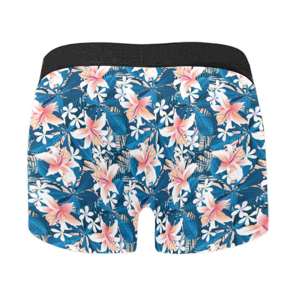 Hibiscus Pattern Print Design 02 Men's All Over Print Boxer Briefs Men's Underwear