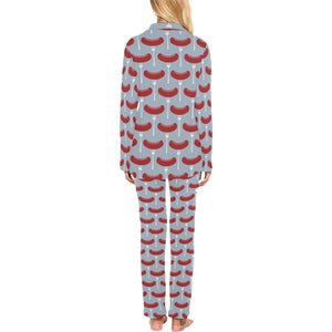 Sausage Pattern Print Design 02 Women's Long Pajama Set
