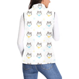 Cute Siberian Husky pattern Women's Padded Vest