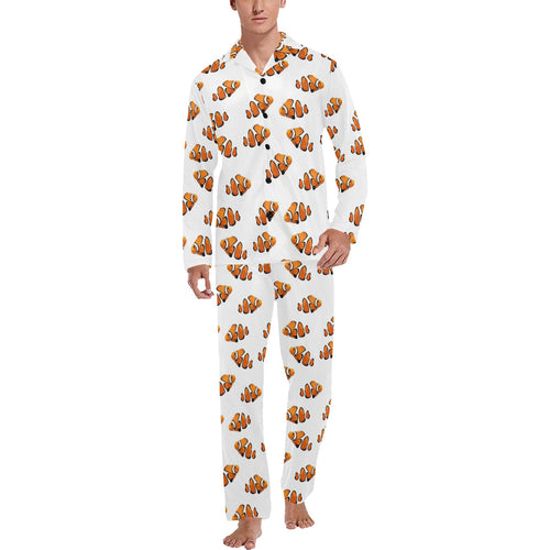 Clown Fish Pattern Print Design 03 Men's Long Pajama Set