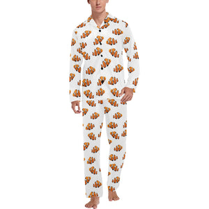 Clown Fish Pattern Print Design 03 Men's Long Pajama Set