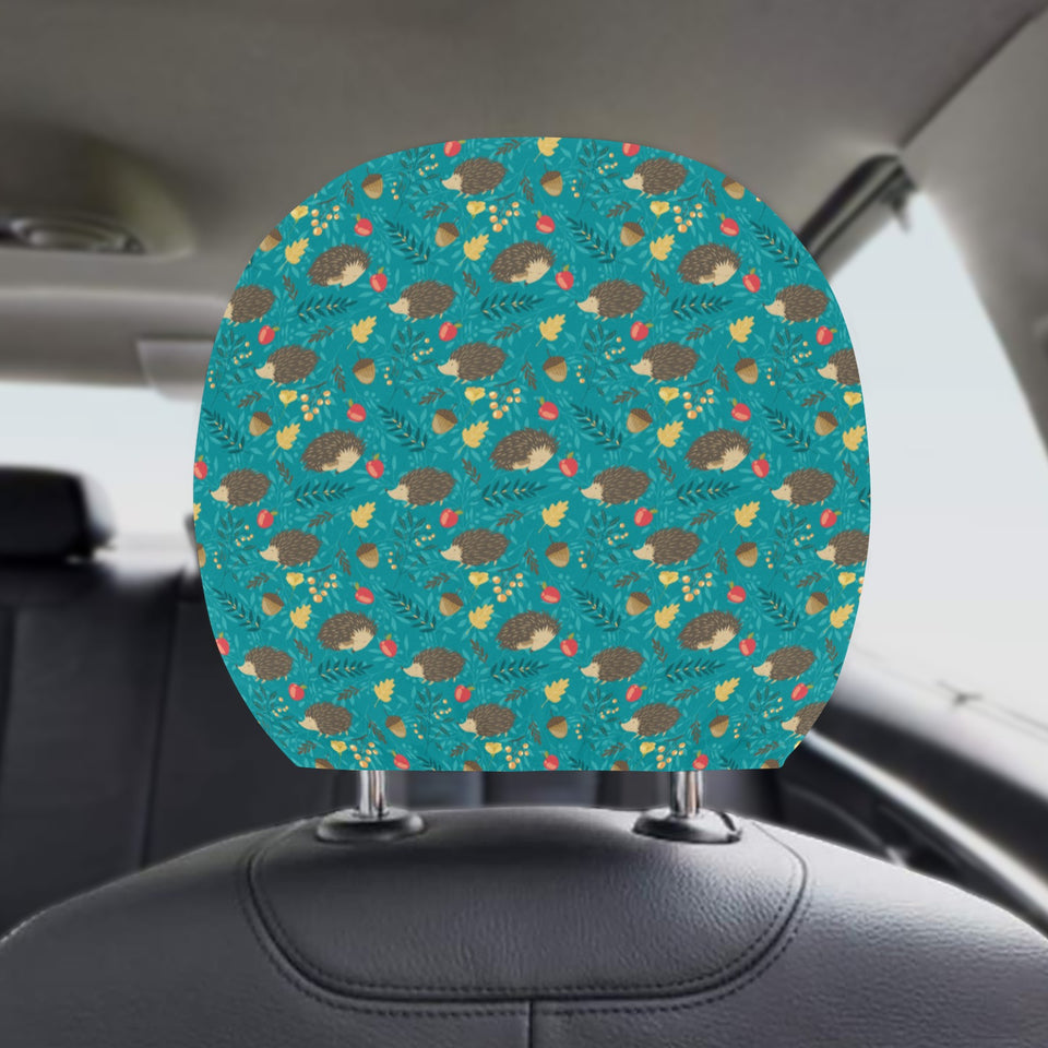 Hedgehog Pattern Print Design 01 Car Headrest Cover