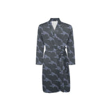 Swordfish Pattern Print Design 03 Men's Long Sleeve Belted Night Robe
