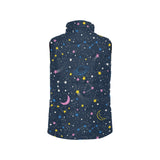space pattern with planets, comets, constellations Women's Padded Vest