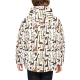 Giraffe Pattern Print Design 05 Kids' Boys' Girls' Padded Hooded Jacket