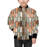 Wood Printed Pattern Print Design 02 Kids' Boys' Girls' Bomber Jacket