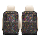 Music Notes Pattern Print Design 02 Car Seat Back Organizer