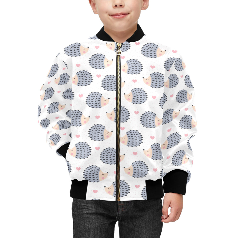 Hedgehog Pattern Print Design 04 Kids' Boys' Girls' Bomber Jacket