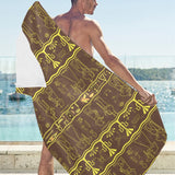 Egypt Hieroglyphics Pattern Print Design 03 Beach Towel