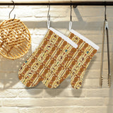 Egypt Hieroglyphics Pattern Print Design 04 Heat Resistant Oven Mitts