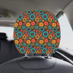 Gear Pattern Print Design 01 Car Headrest Cover