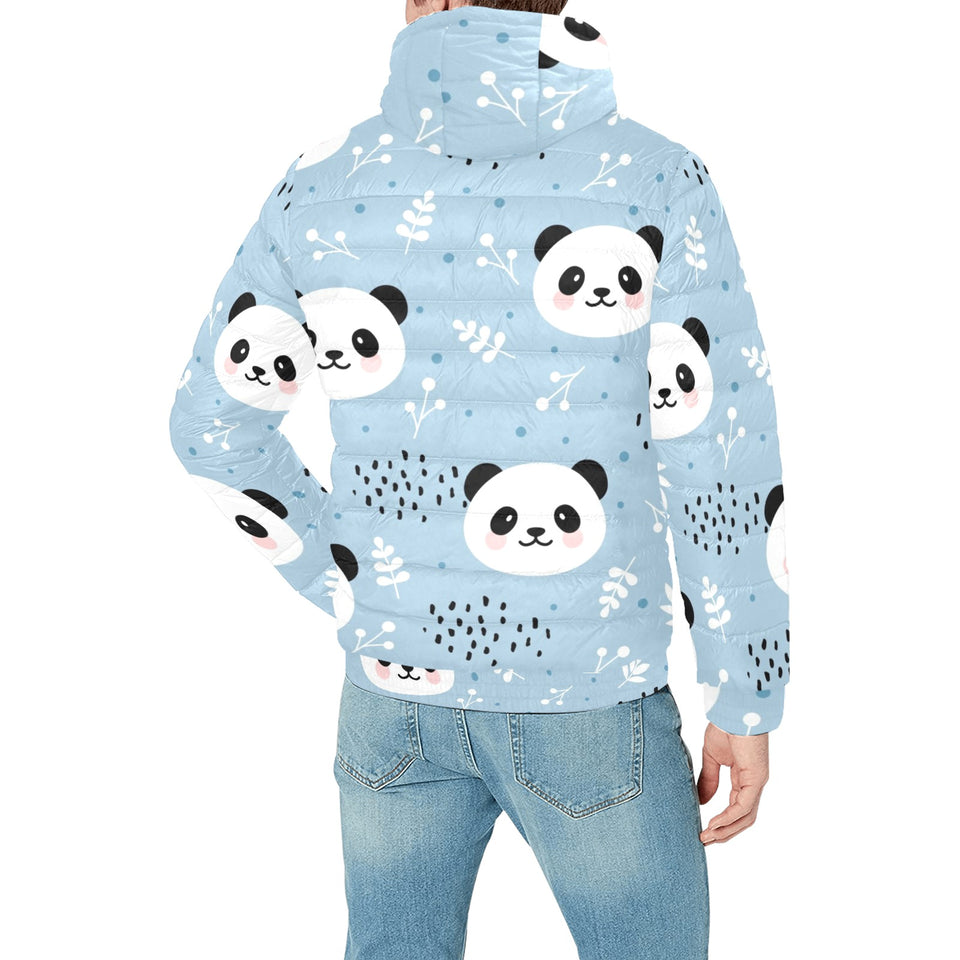 Cute panda pattern Men's Padded Hooded Jacket