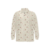 Jack Russel Pattern Print Design 02 Men's Long Sleeve Polo Shirt
