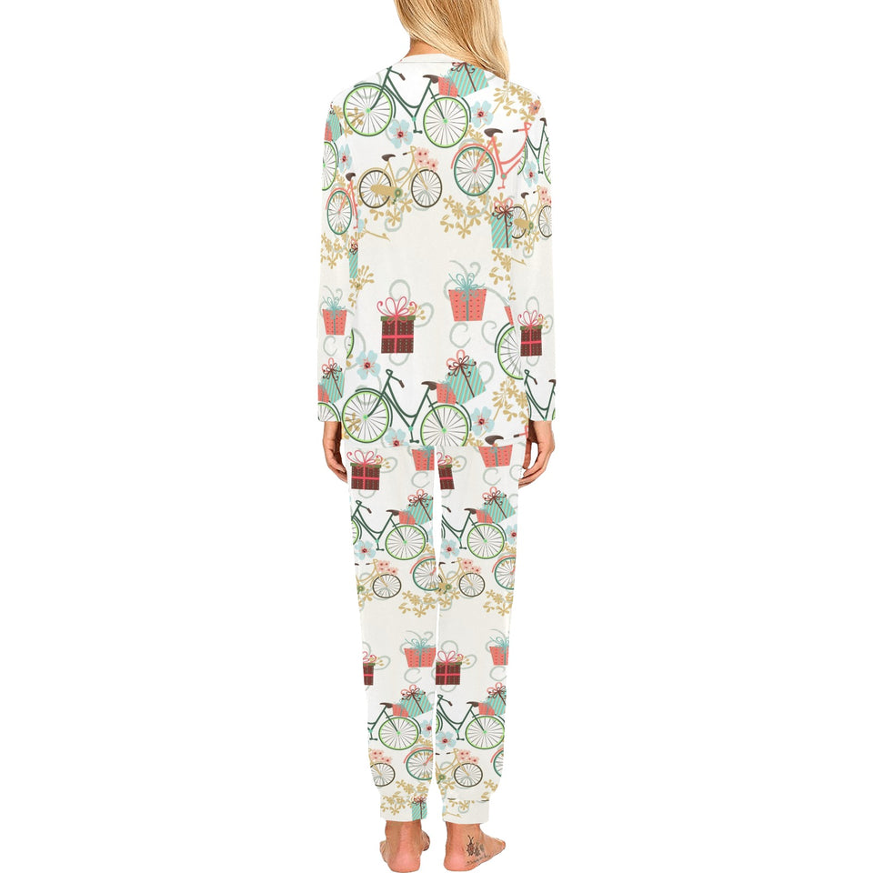 Bicycle Pattern Print Design 05 Women's All Over Print Pajama Set