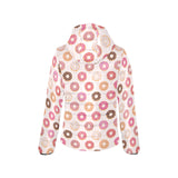 Colorful donut pattern Women's Padded Hooded Jacket