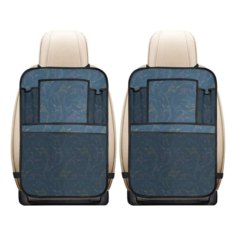 Swordfish Pattern Print Design 02 Car Seat Back Organizer