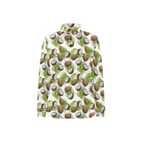 Coconut Pattern Print Design 04 Women's Long Sleeve Polo Shirt