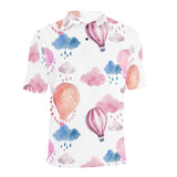 Watercolor air balloon cloud pattern Men's All Over Print Polo Shirt