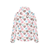 Pretzels Pattern Print Design 04 Women's Padded Hooded Jacket
