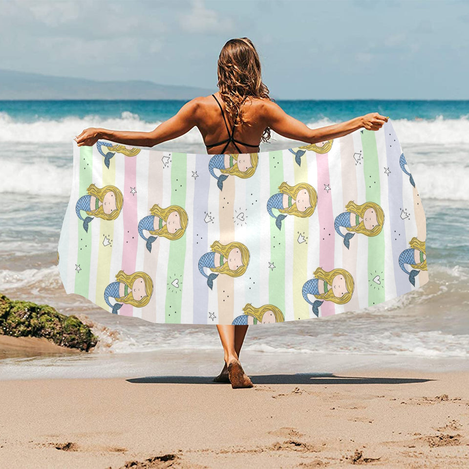 Cute hand drawn mermaid Beach Towel