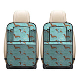 Dachshund decorative background Car Seat Back Organizer