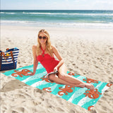 Octopuses sea wave background Beach Towel