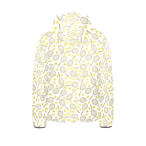 Tennis Pattern Print Design 02 Kids' Boys' Girls' Padded Hooded Jacket