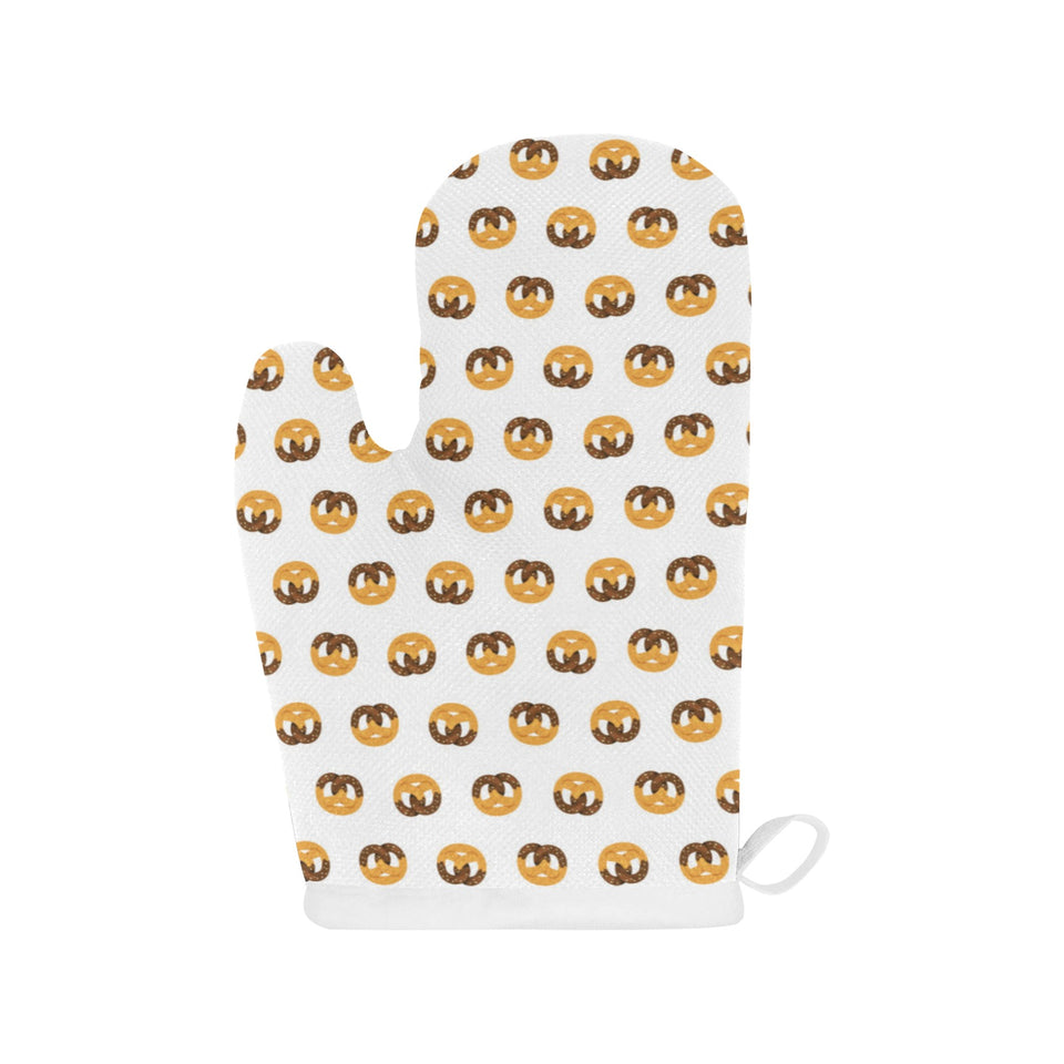 Pretzels Pattern Print Design 02 Heat Resistant Oven Mitts