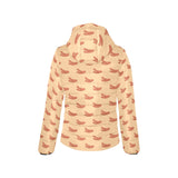 Sausage Pattern Print Design 03 Women's Padded Hooded Jacket