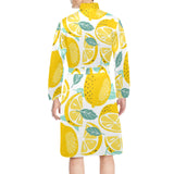 lemon design pattern Men's Long Sleeve Belted Night Robe