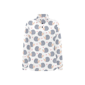 Hedgehog Pattern Print Design 04 Women's Long Sleeve Polo Shirt