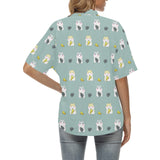 Cute hamster cheese pattern Women's All Over Print Hawaiian Shirt