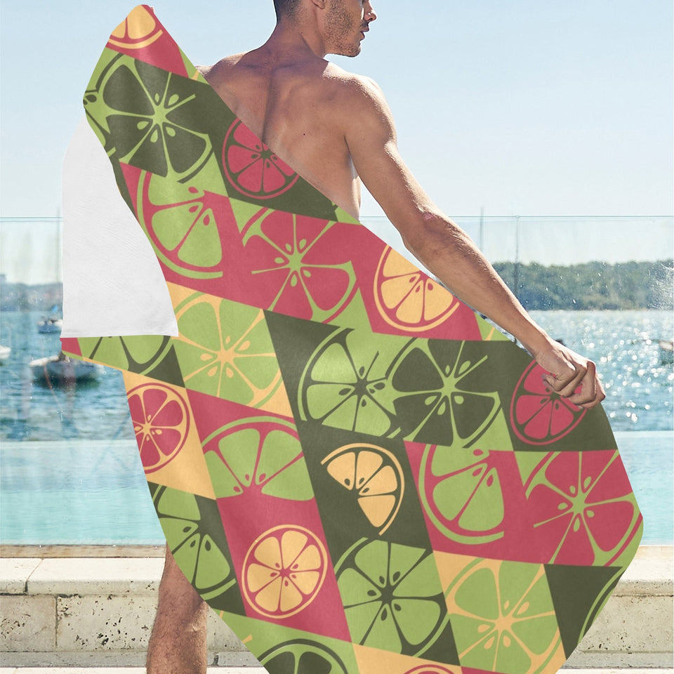 Cool Geometric lime pattern Beach Towel