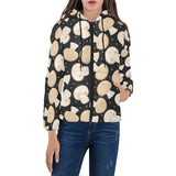 Champignon mushroom pattern Women's Padded Hooded Jacket