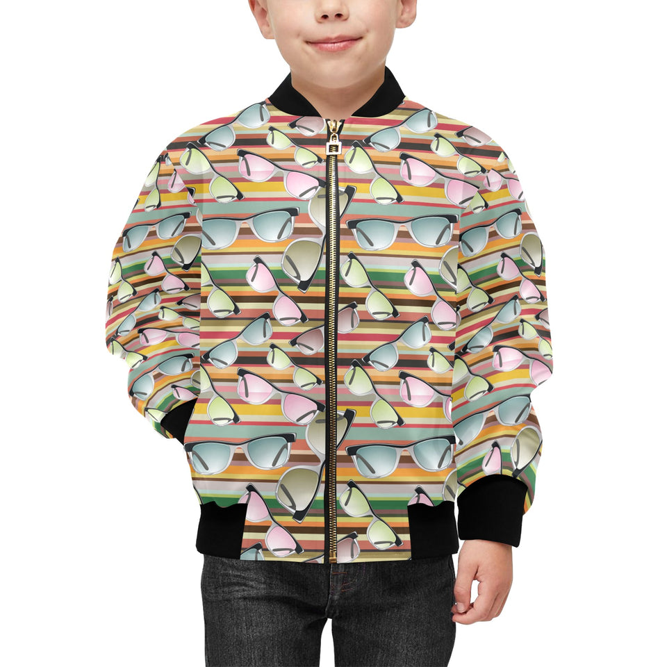 Sun Glasses Pattern Print Design 02 Kids' Boys' Girls' Bomber Jacket