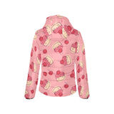 Cake cherry pattern Women's Padded Hooded Jacket