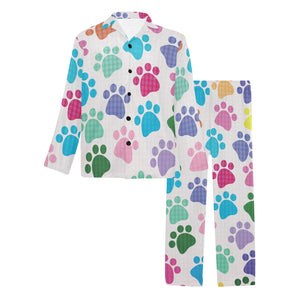 Dog Paws Pattern Print Design 01 Men's Long Pajama Set