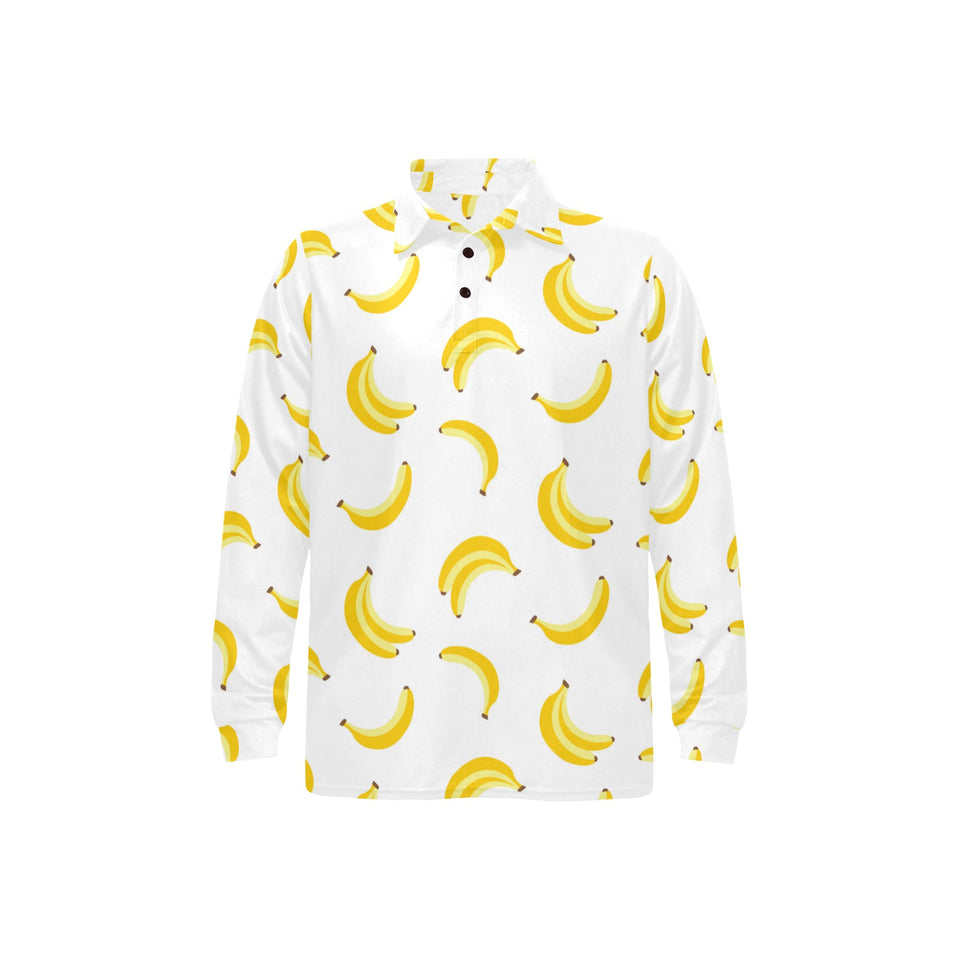 Banana pattern Men's Long Sleeve Polo Shirt