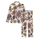 American football ball pattern Men's Long Pajama Set