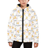 Greyhound Pattern Print Design 03 Kids' Boys' Girls' Padded Hooded Jacket