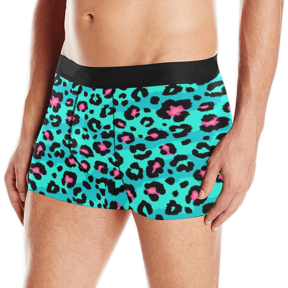 Green leopard skin print pattern Men's All Over Print Boxer Briefs Men's Underwear