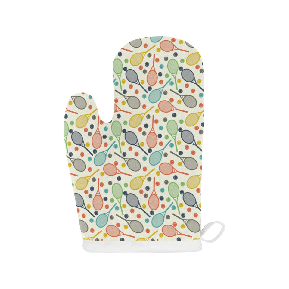 Tennis Pattern Print Design 03 Heat Resistant Oven Mitts