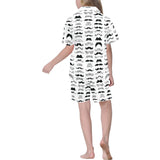 Mustache Beard Pattern Print Design 04 Kids' Boys' Girls' V-Neck Short Pajama Set