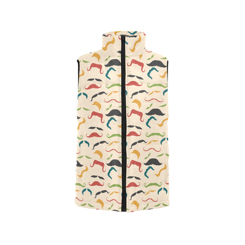 Mustache Beard Pattern Print Design 03 Men's Padded Vest