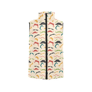 Mustache Beard Pattern Print Design 03 Men's Padded Vest