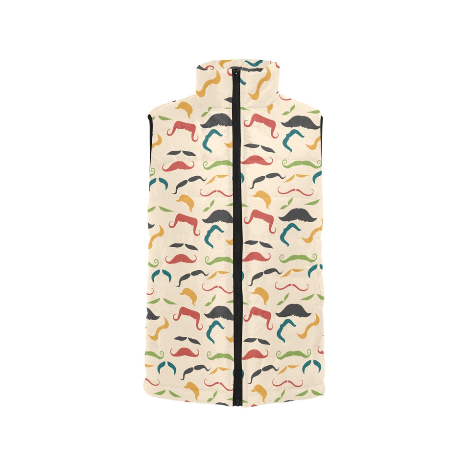 Mustache Beard Pattern Print Design 03 Men's Padded Vest