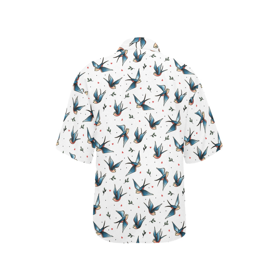 Swallow Pattern Print Design 04 Women's All Over Print Hawaiian Shirt