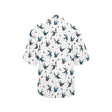 Swallow Pattern Print Design 04 Women's All Over Print Hawaiian Shirt